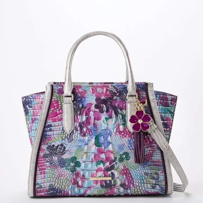 Women Brahmin Satchels Priscilla Satchel Lavender Blossoming