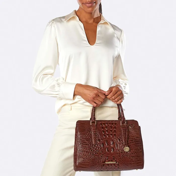 Women Brahmin Satchels Small Finley Matcha Green Women Brahmin Satchels Small Finley Matcha Green