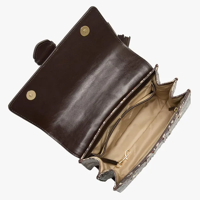 Women Brahmin Satchels Small Hallie Coffee Bengal