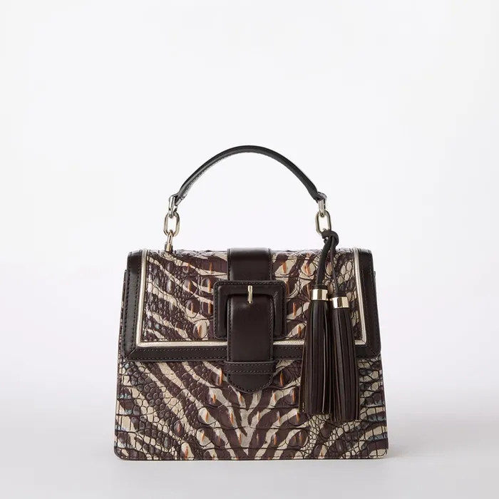 Women Brahmin Satchels Small Hallie Coffee Bengal