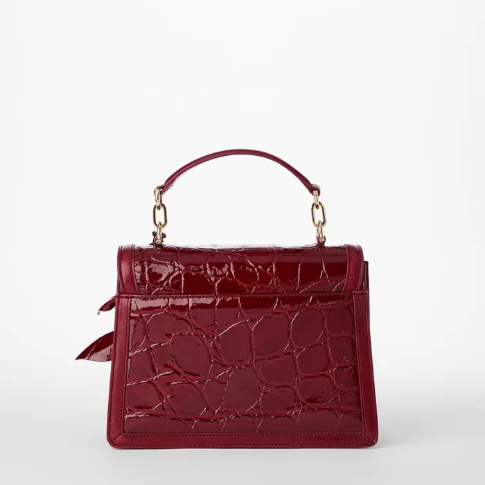 Women Brahmin Satchels Small Hallie Red Claudine Women Brahmin Satchels Small Hallie Red Claudine