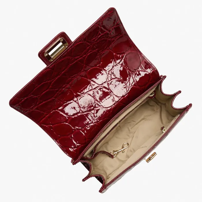 Women Brahmin Satchels Small Hallie Red Claudine Women Brahmin Satchels Small Hallie Red Claudine
