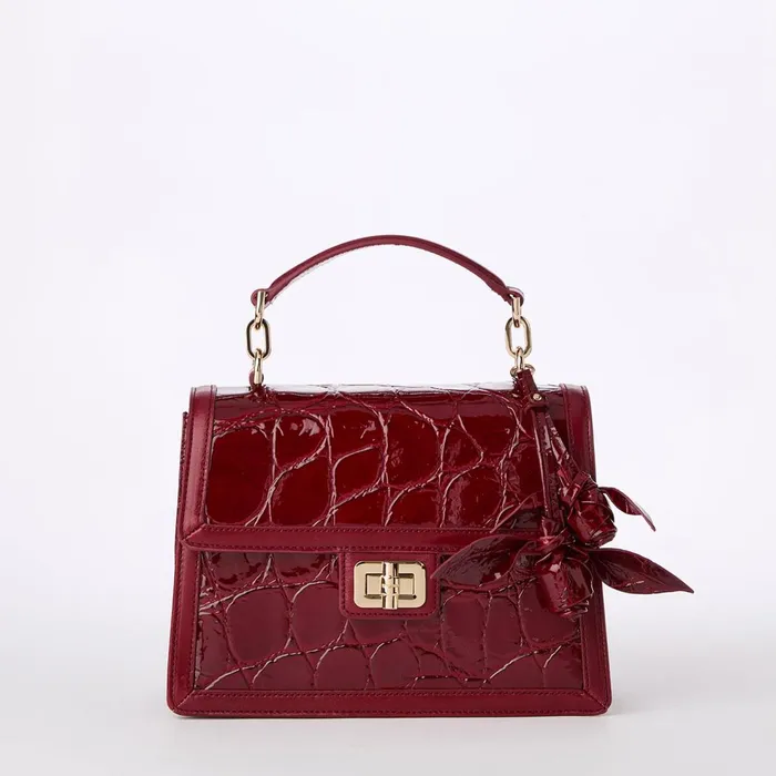 Women Brahmin Satchels Small Hallie Red Claudine Women Brahmin Satchels Small Hallie Red Claudine