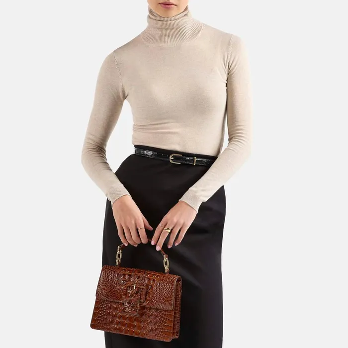 Women Brahmin Satchels Small Hallie Red Claudine Women Brahmin Satchels Small Hallie Red Claudine