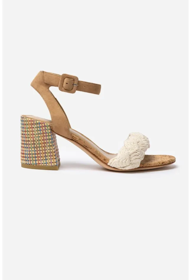 Women Braid Block Heel Natural Johnny Was Shoes