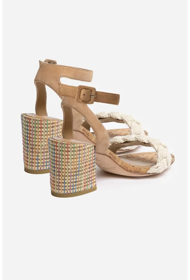 Women Braid Block Heel Natural Johnny Was Shoes