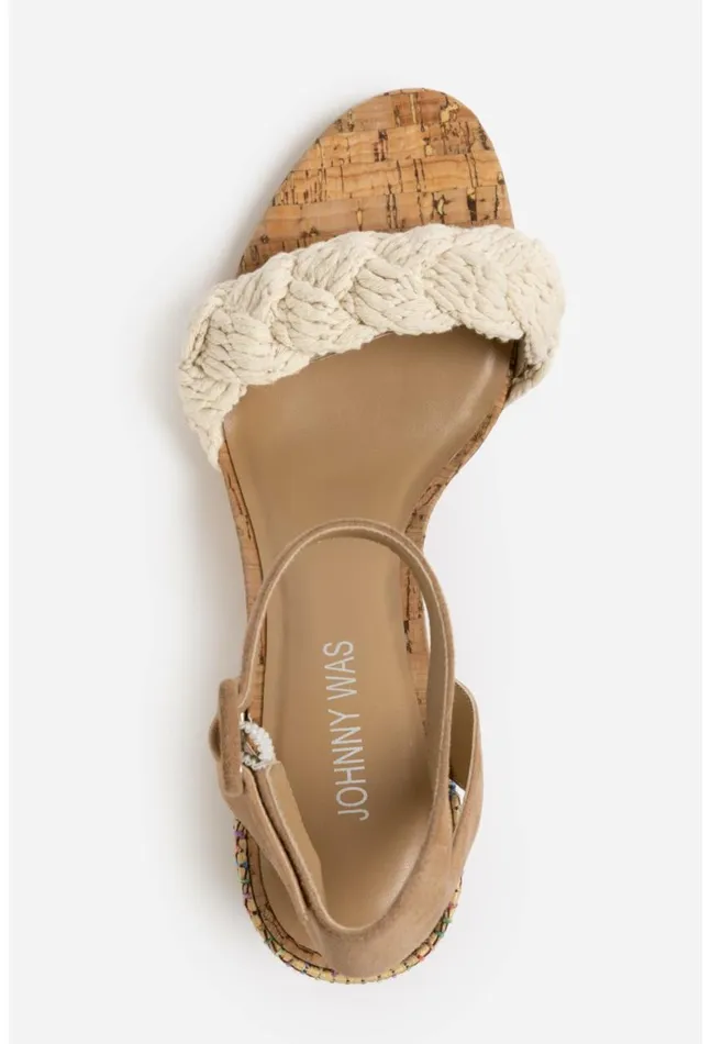 Women Braid Block Heel Natural Johnny Was Shoes