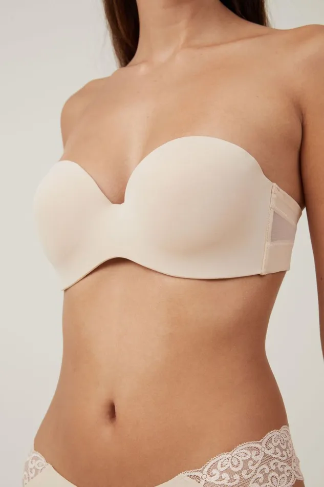 Women Bras Cotton On Everyday Strapless Lightly Lined TShirt Bra Frappe