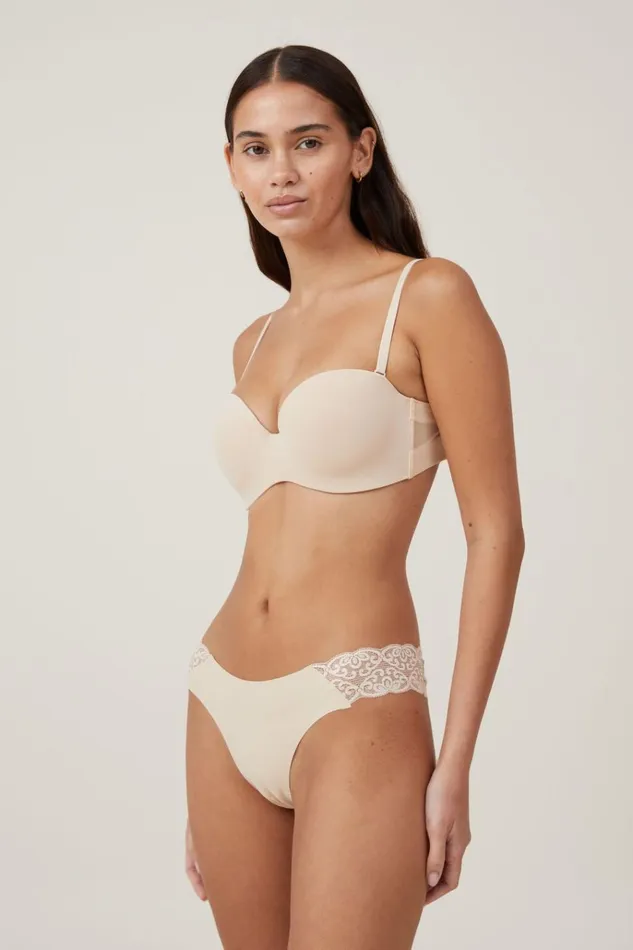 Women Bras Cotton On Everyday Strapless Lightly Lined TShirt Bra Frappe