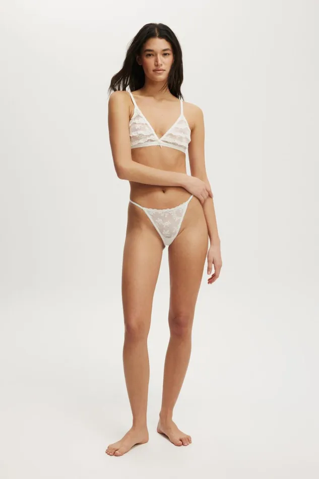 Women Bras Cotton On Layla Lace Triangle Bralette French Vanilla