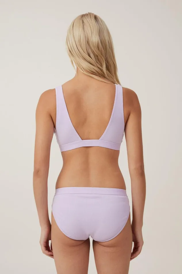 Women Bras Cotton On Organic Cotton Branded Rib Plunge Bralette Lilac Breeze Women Bras Cotton On Organic Cotton Branded Rib Plunge Bralette Lilac Breeze