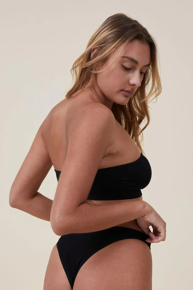 Women Bras Cotton On Seamless Sweetheart Padded Bandeau r Black
