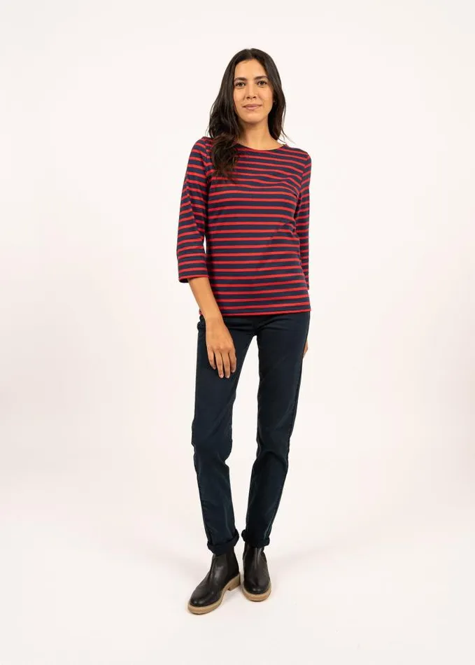 Women Breton Striped Shirts Saint James GALATHEE II Navy Red