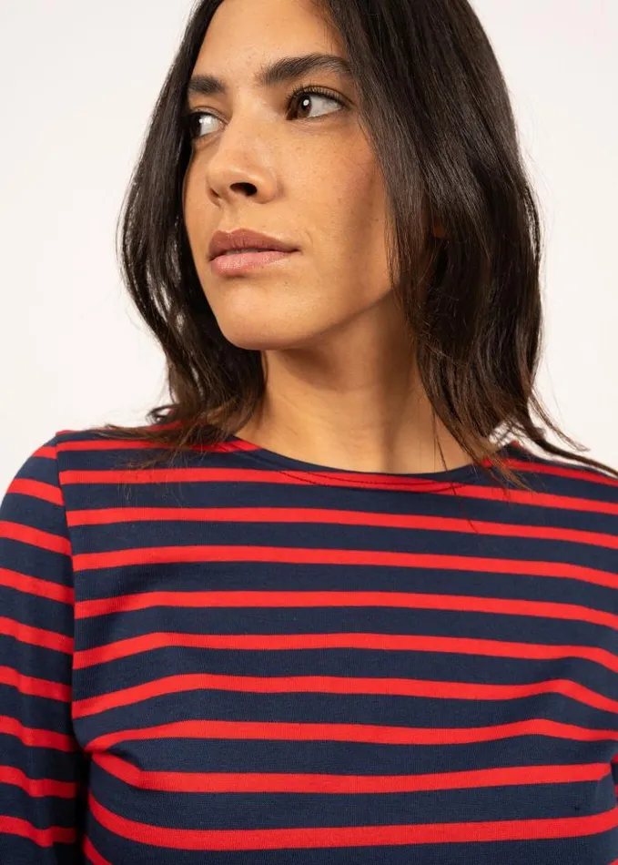Women Breton Striped Shirts Saint James GALATHEE II Navy Red