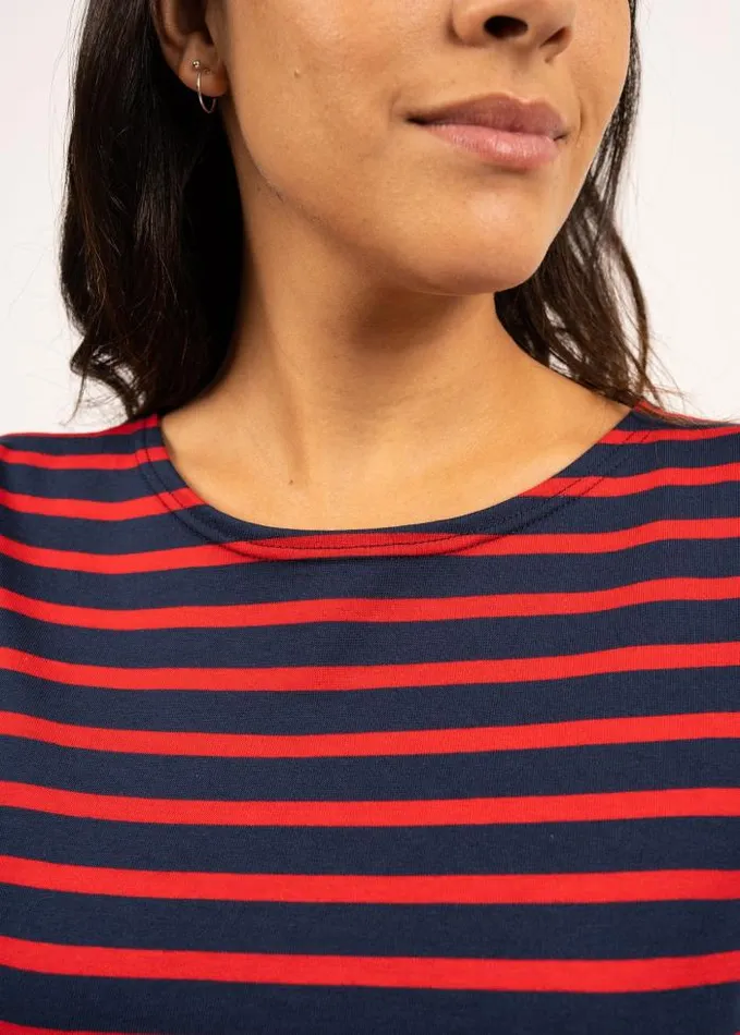 Women Breton Striped Shirts Saint James GALATHEE II Navy Red