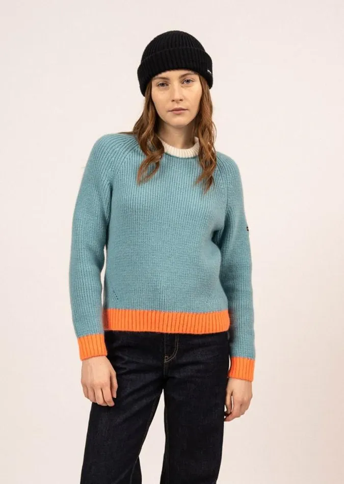 Women Breton Sweaters Saint James HASPARREN Jade Neon Orange Winter White