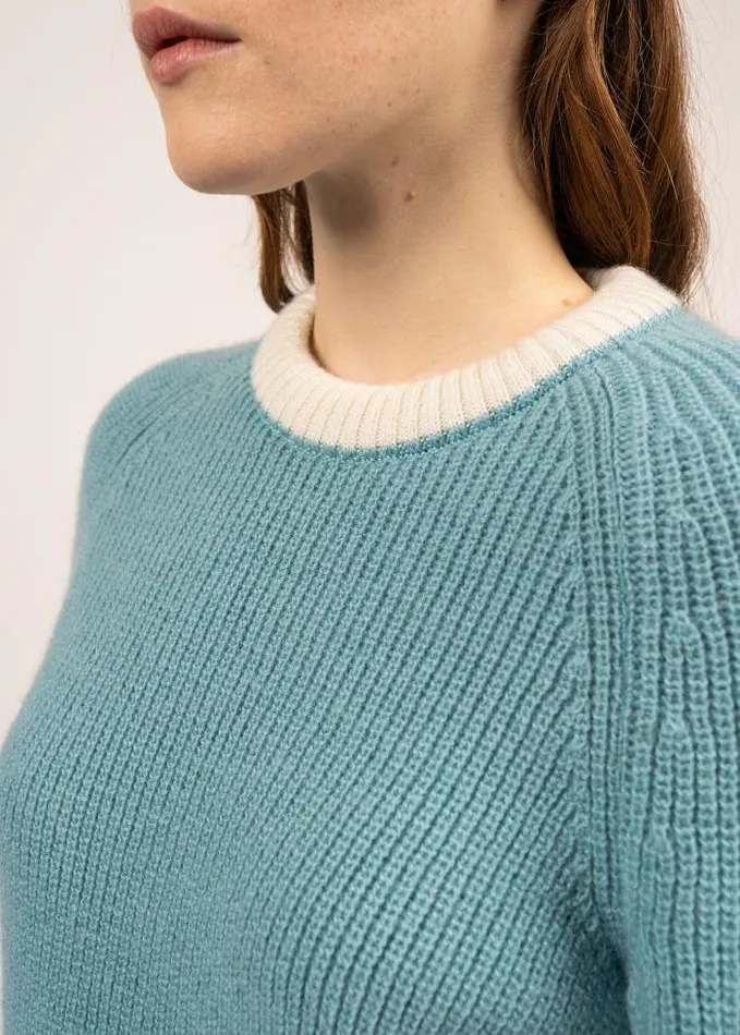 Women Breton Sweaters Saint James HASPARREN Jade Neon Orange Winter White