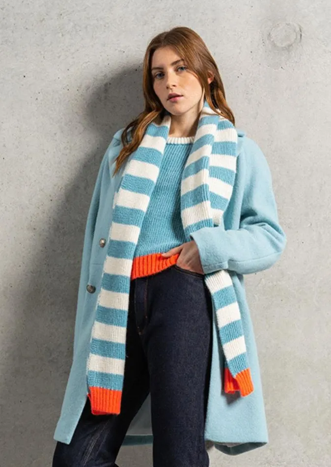 Women Breton Sweaters Saint James HASPARREN Jade Neon Orange Winter White