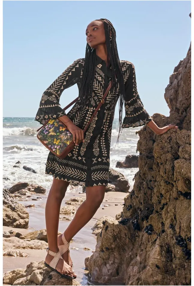 Women Charis Easy Tiered Dress Black Johnny Was Dresses