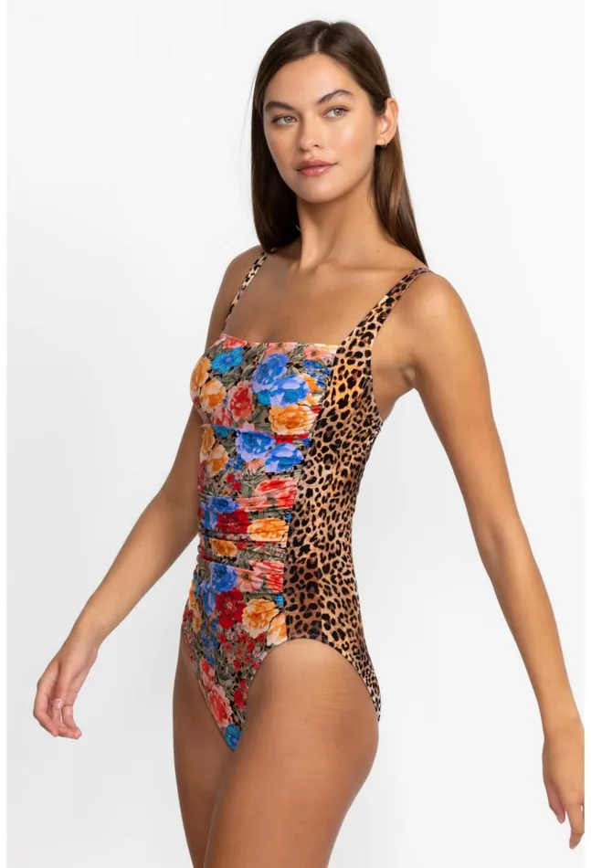Women Cheetah Ruched One Piece Multi Johnny Was Swim and Resort