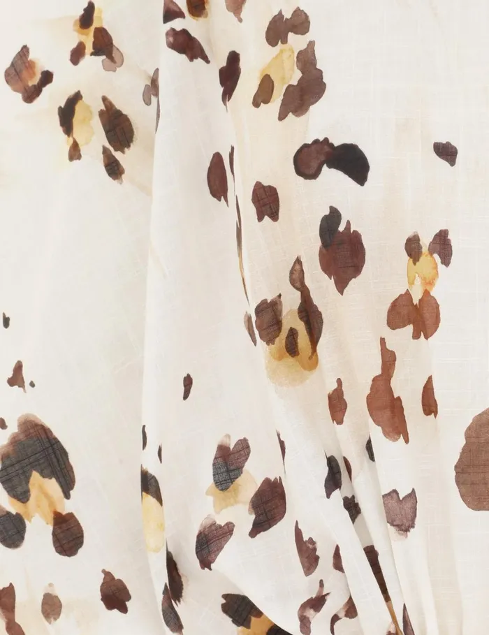 Women Clothing Zimmermann Acacia Draw Waist Top Watercolour Leopard