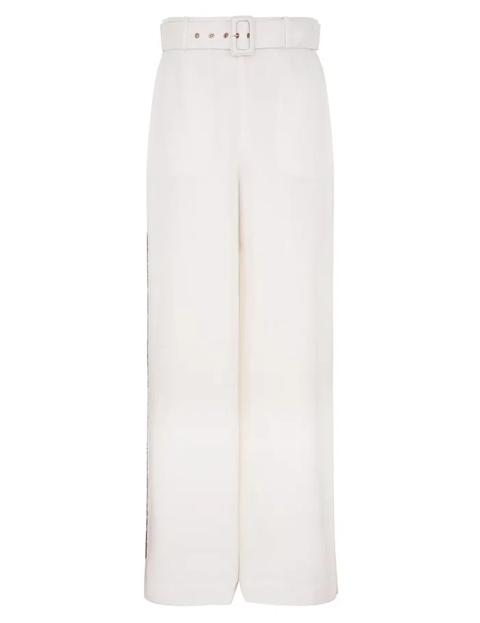 Women Clothing Zimmermann Belted Chain Pant Cream