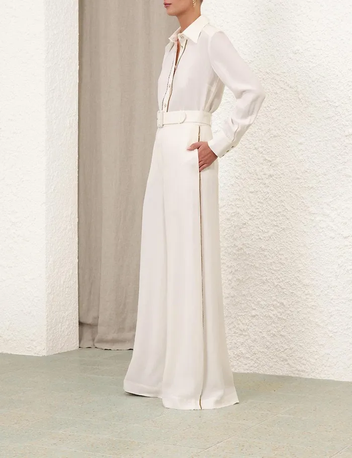 Women Clothing Zimmermann Belted Chain Pant Cream