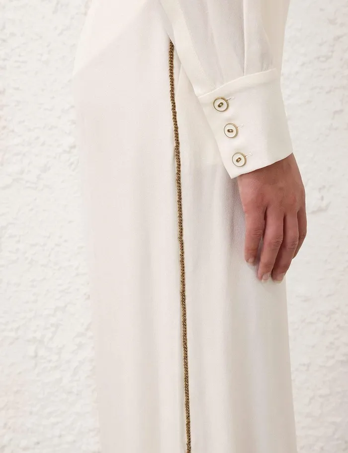 Women Clothing Zimmermann Belted Chain Pant Cream
