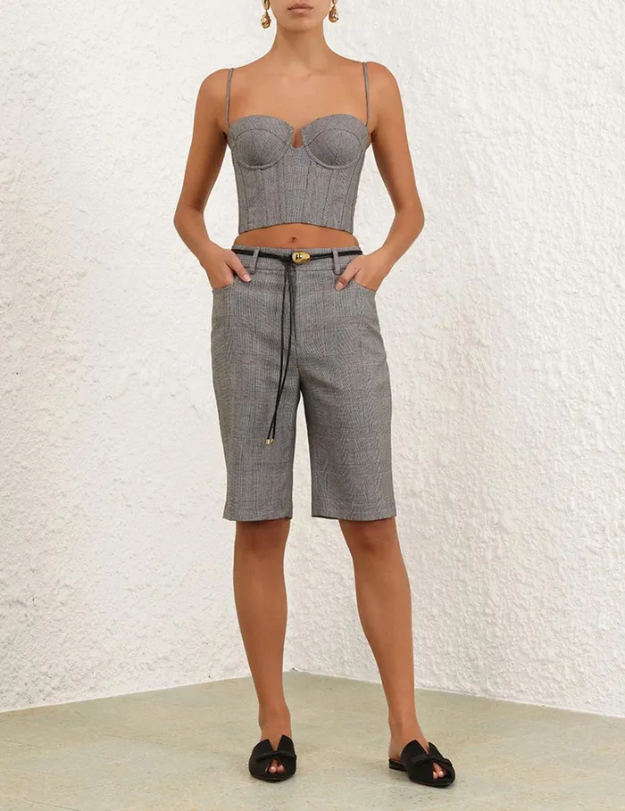 Women Clothing Zimmermann Crush Check Bustier Check