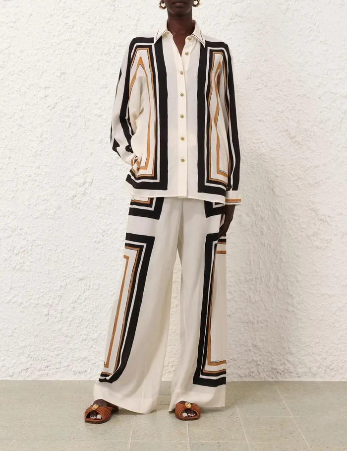 Women Clothing Zimmermann Draw Waist Pant Stripe