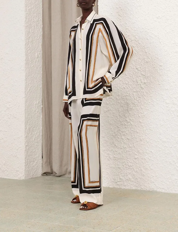 Women Clothing Zimmermann Draw Waist Pant Stripe