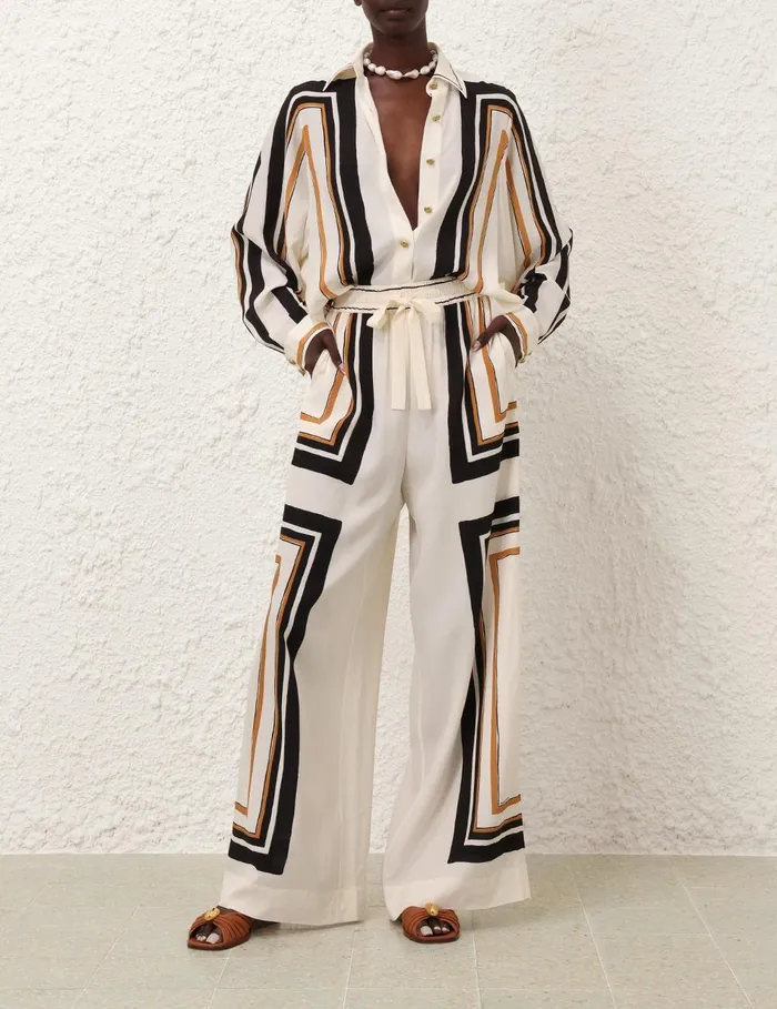 Women Clothing Zimmermann Draw Waist Pant Stripe