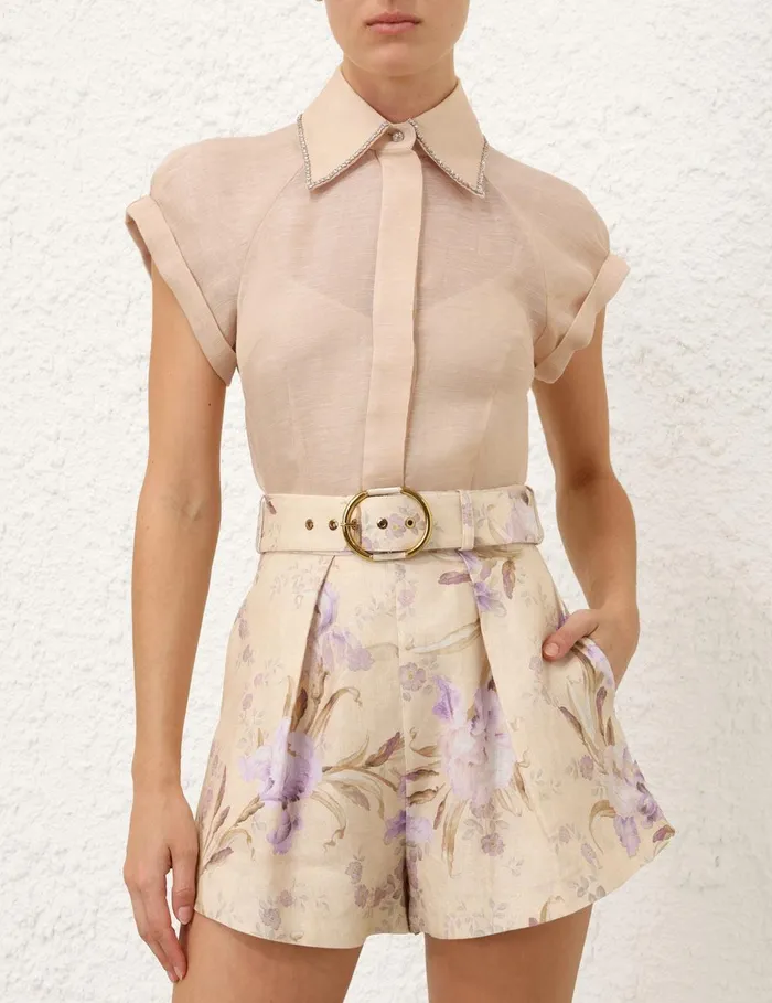 Women Clothing Zimmermann Eden Fitted Blouse Cream