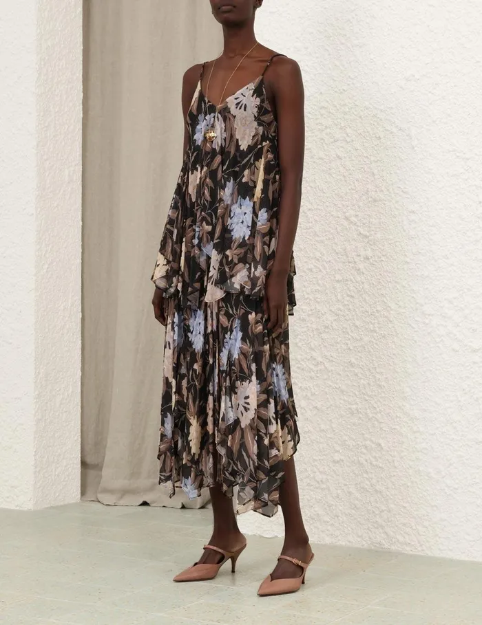 Women Clothing Zimmermann Eden Handkerchief Skirt Black Inca Lily