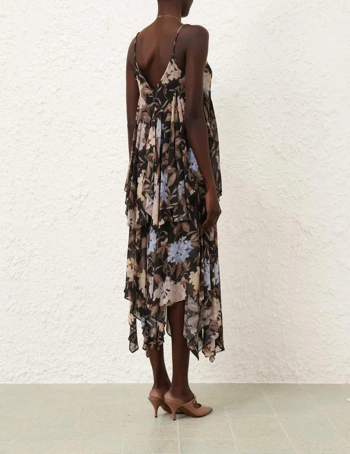 Women Clothing Zimmermann Eden Handkerchief Skirt Black Inca Lily