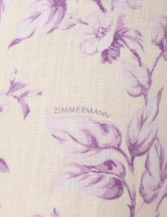 Women Clothing Zimmermann Halliday Swing Mini Dress Yellowlilac Floral