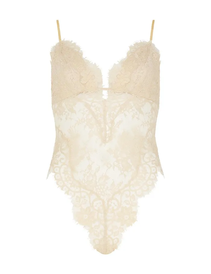 Women Clothing Zimmermann Illustration Lace Teddy Cream