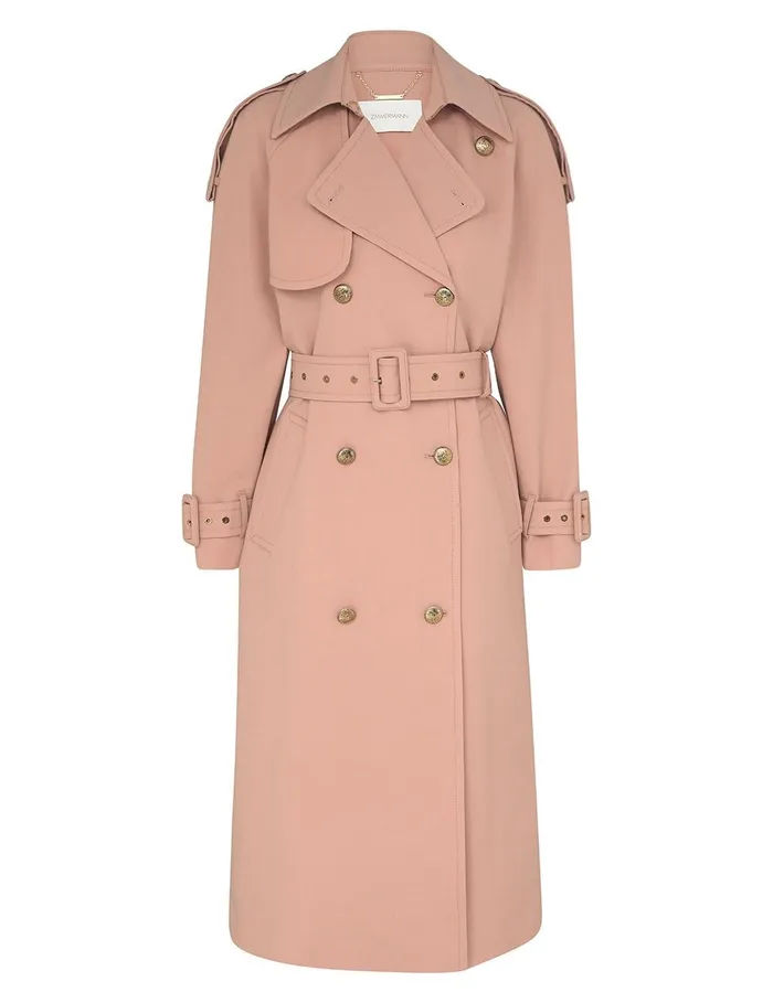 Women Clothing Zimmermann Illustration Trench Coat Biscuit
