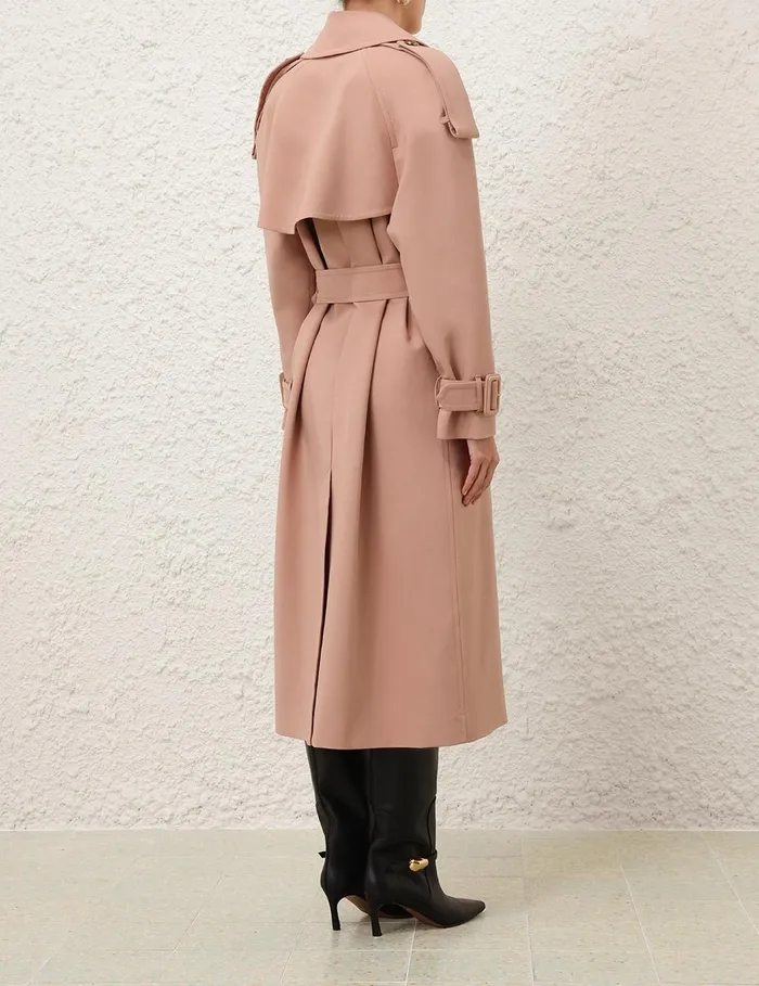 Women Clothing Zimmermann Illustration Trench Coat Biscuit