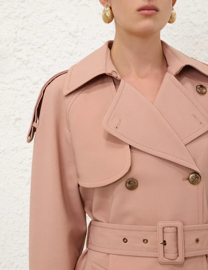 Women Clothing Zimmermann Illustration Trench Coat Biscuit