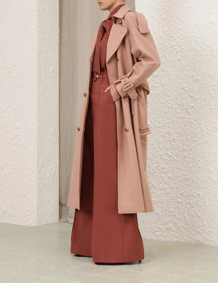 Women Clothing Zimmermann Illustration Trench Coat Biscuit