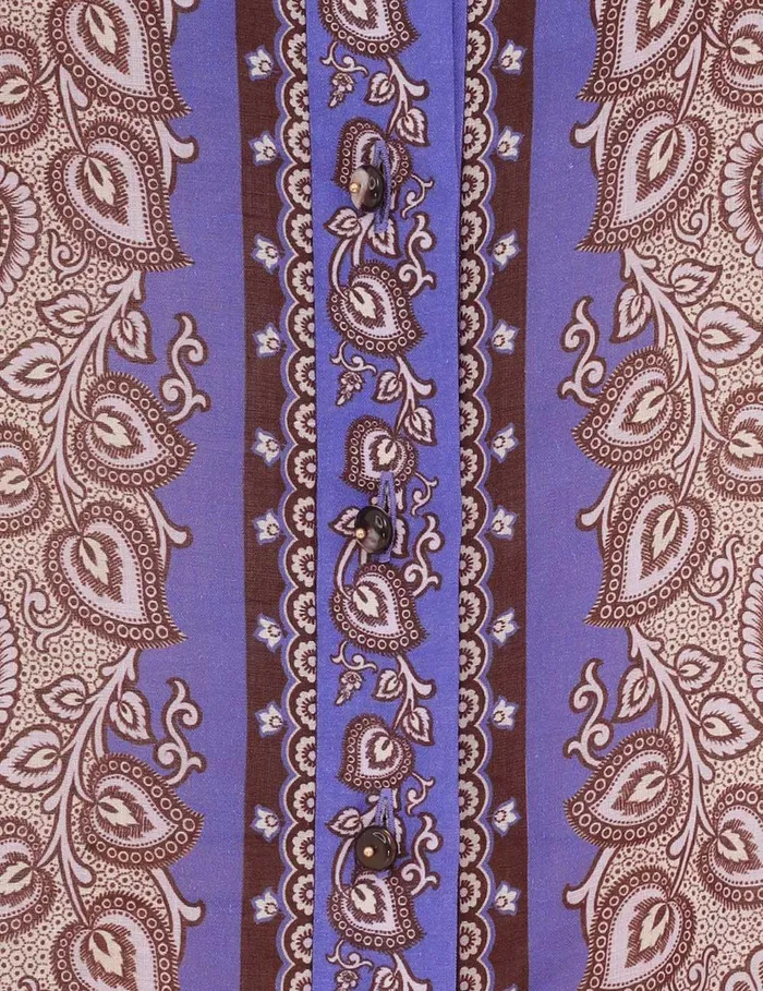Women Clothing Zimmermann Maxine Blouson Shirt Purple Paisley