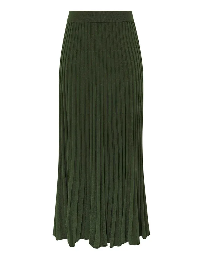 Women Clothing Zimmermann Pleated Midi Skirt Forest
