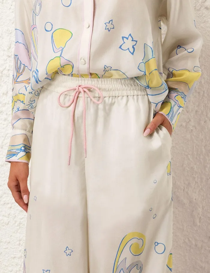 Women Clothing Zimmermann Pop Relaxed Pant Watercolour Multi