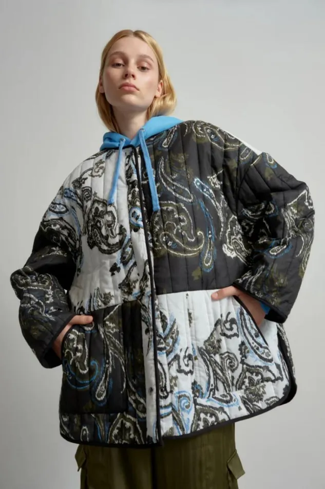 Women Coats and Jackets Lala Berlin Jacket Jabari 8211 Cotton 8211 Paisley Park Blackwhite