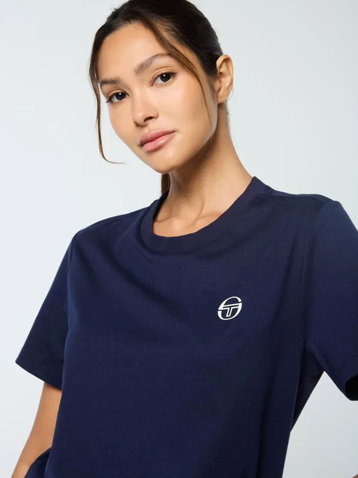 Women Court Styles Sergio Tacchini Ostia TShirt Maritime Blue