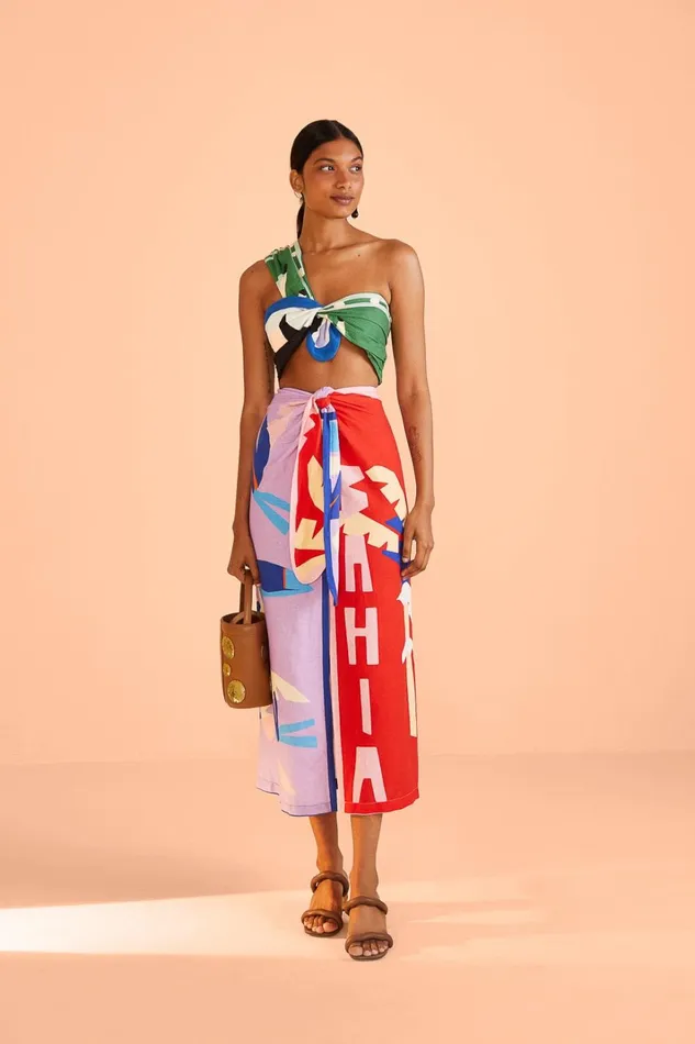 Women Crop Tops Farm Rio Brasil Bahia Scarves Crop Top