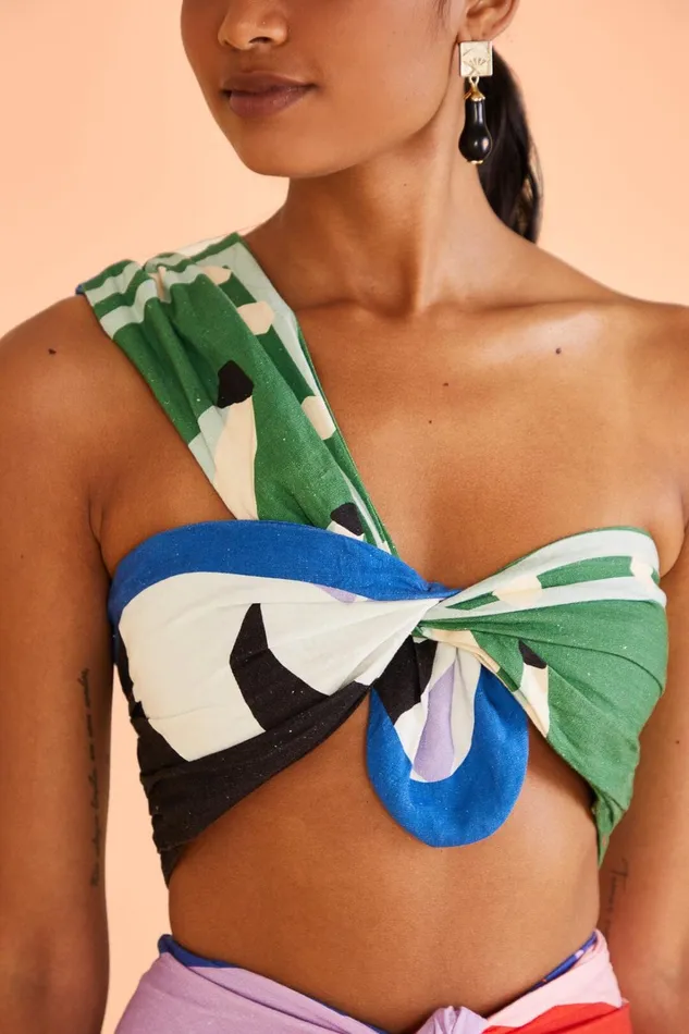 Women Crop Tops Farm Rio Brasil Bahia Scarves Crop Top