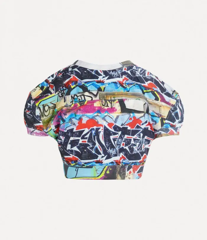 Women Cropped Football Tshirt Graffiti Vivienne Westwood Tops And Shirts
