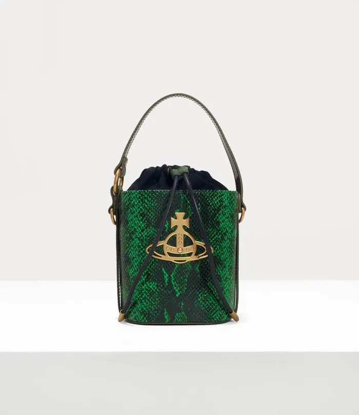 Women Daisy Drawstring Bucket Bag Green Vivienne Westwood Handbags